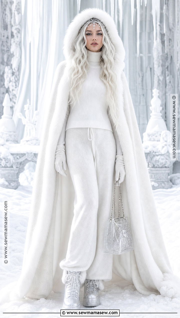 Winter Ghost Outfit With Faux Fur - 35 Ghost Outfit Ideas