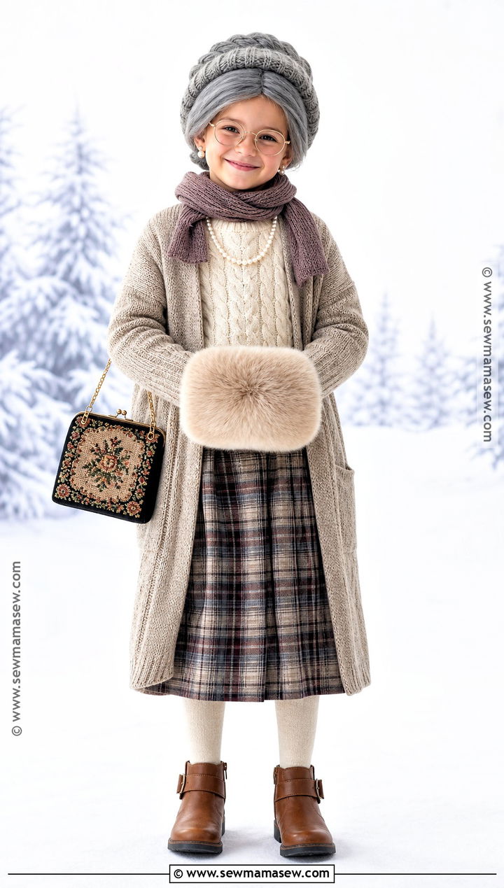 Winter Grandma Costume - 30 kids old lady costume ideas