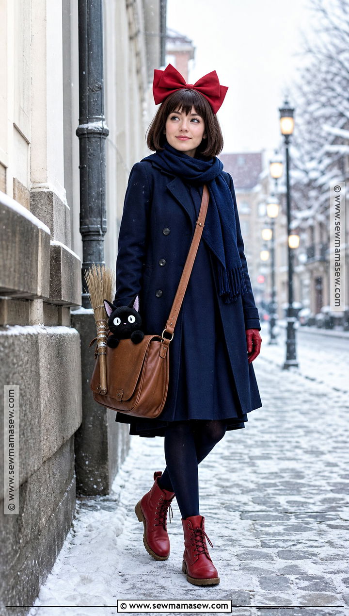 Winter Kiki Cosplay With Navy Coat - 30 kiki's delivery service cosplay ideas