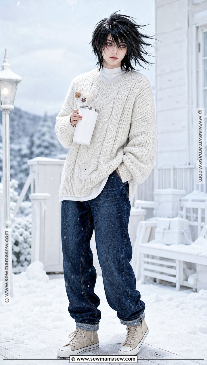 Winter L Cosplay With White Knit Layers - 40 l cosplay ideas