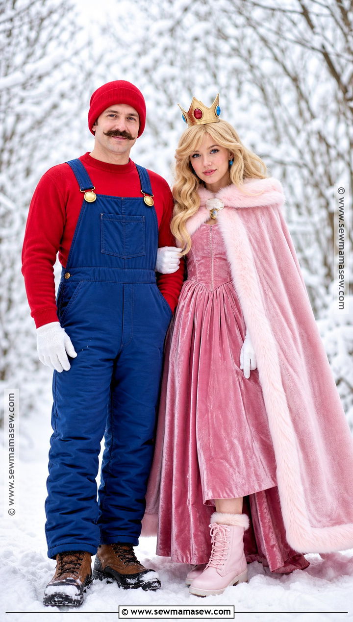 Winter Mario And Peach Couple Costume - 30 Mario And Peach Costumes for Couples