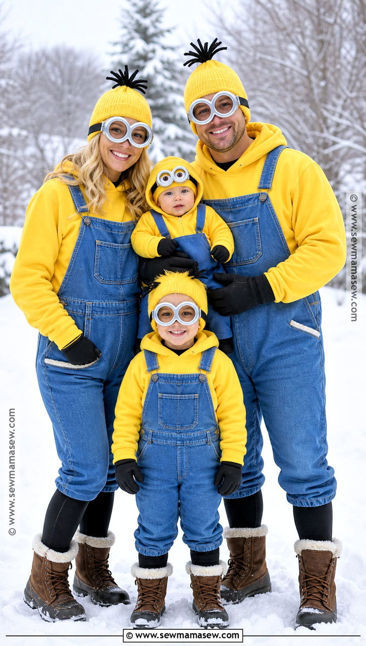 Winter Minion Family Costume - 30 minion family costume ideas