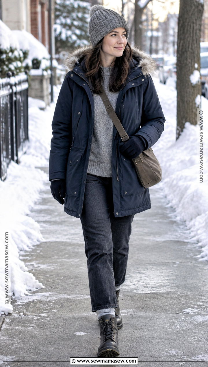 Winter Parka Outfit With Straight Leg Jeans - 25 winter fall outfits