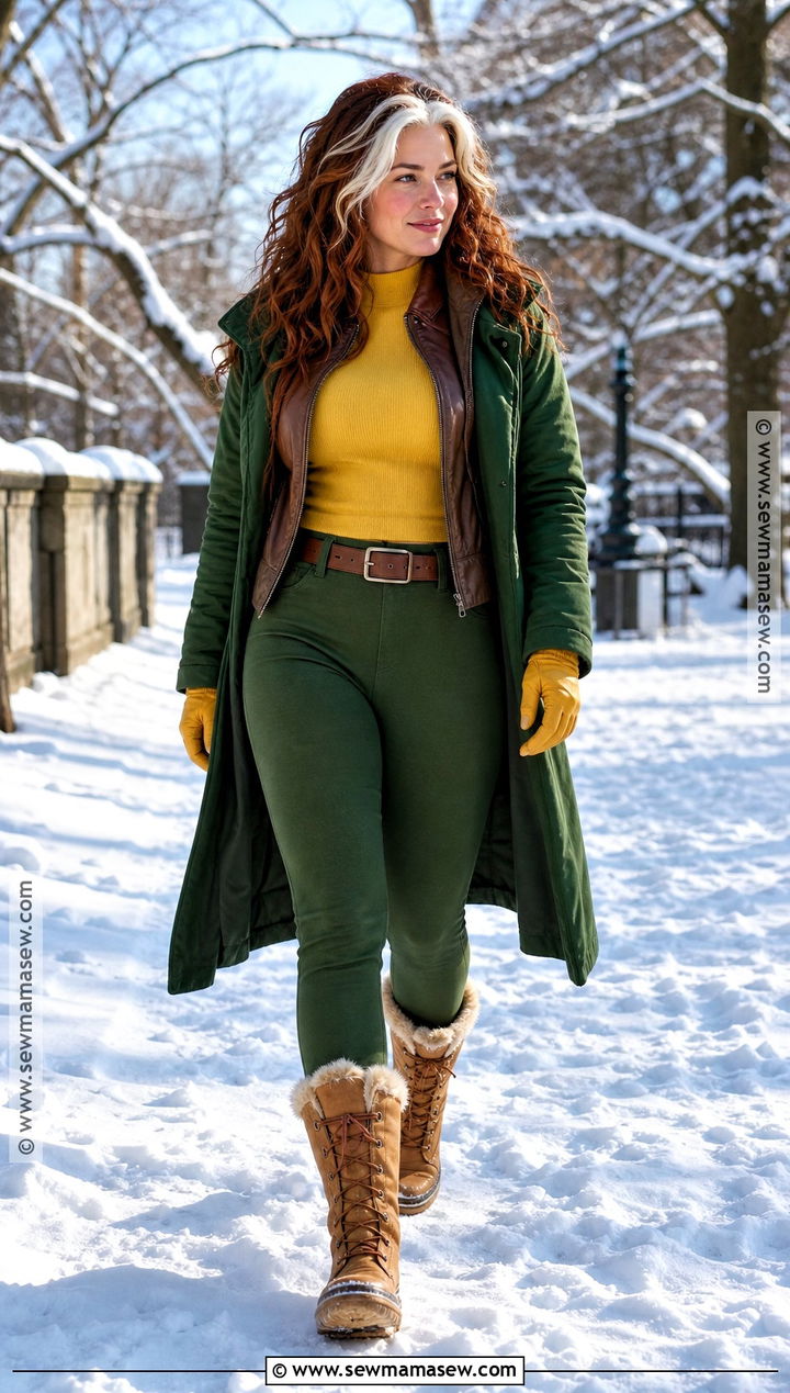 Winter Rogue Costume With Green Coat - 30 rogue costume ideas