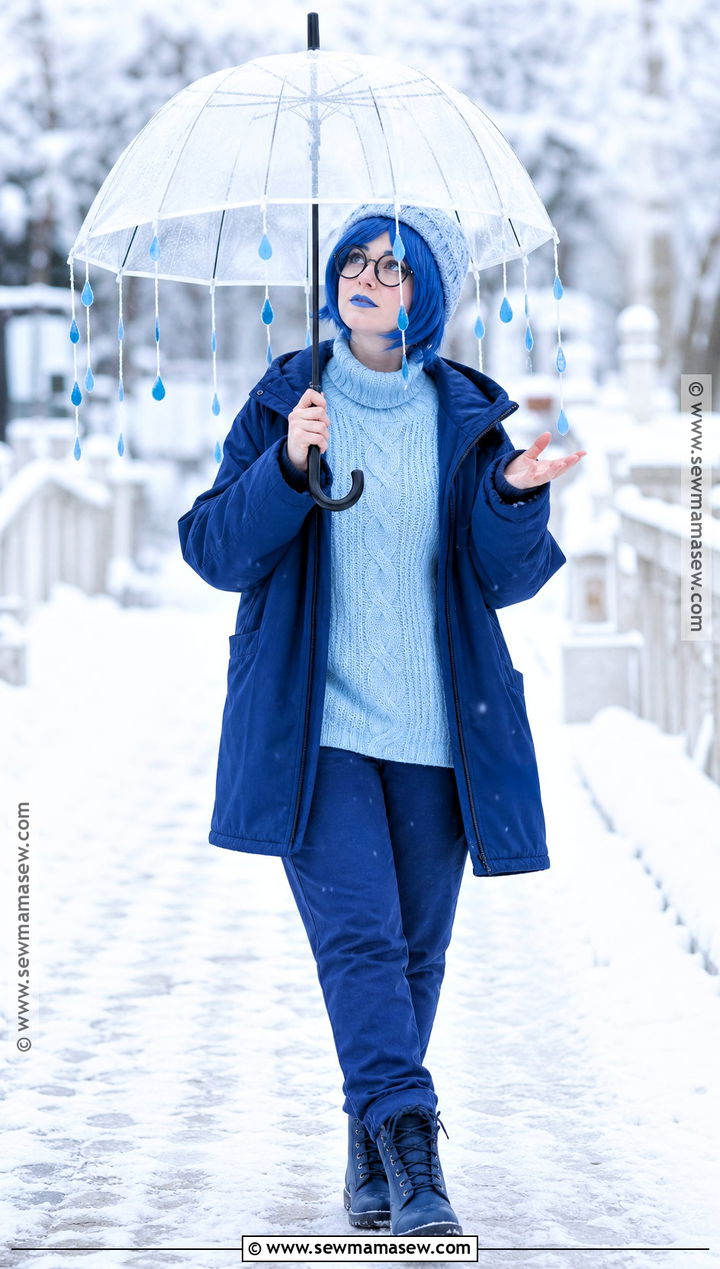 Winter Sadness Cosplay With Blue Coat - 35 inside out cosplay ideas