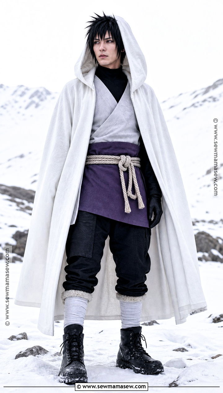 Winter Sasuke Costume With White Cloak - 30 sasuke costume ideas