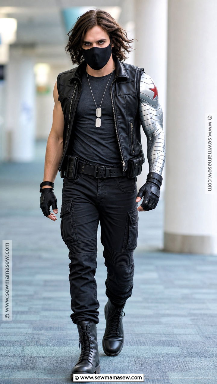 Winter Soldier Costume With Metallic Fabric Arm - 30 winter soldier costume ideas