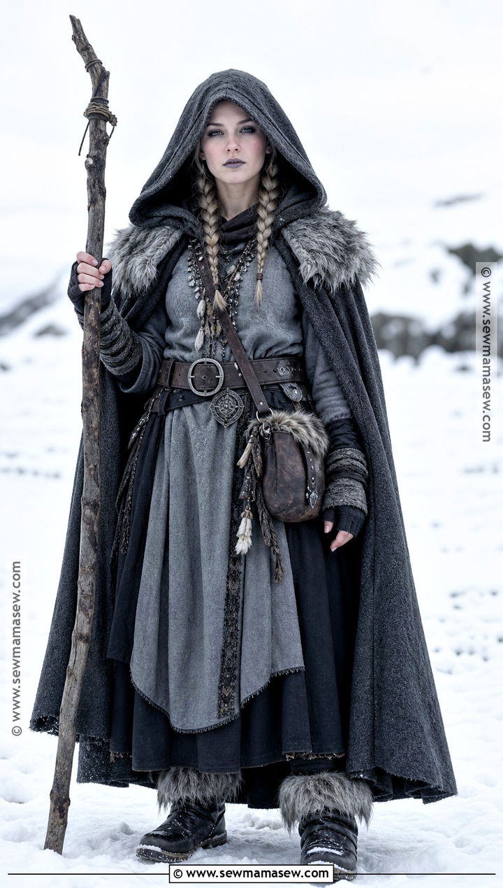 Winter Viking Witch Costume With Fur Layers - 30 viking witch costume ideas