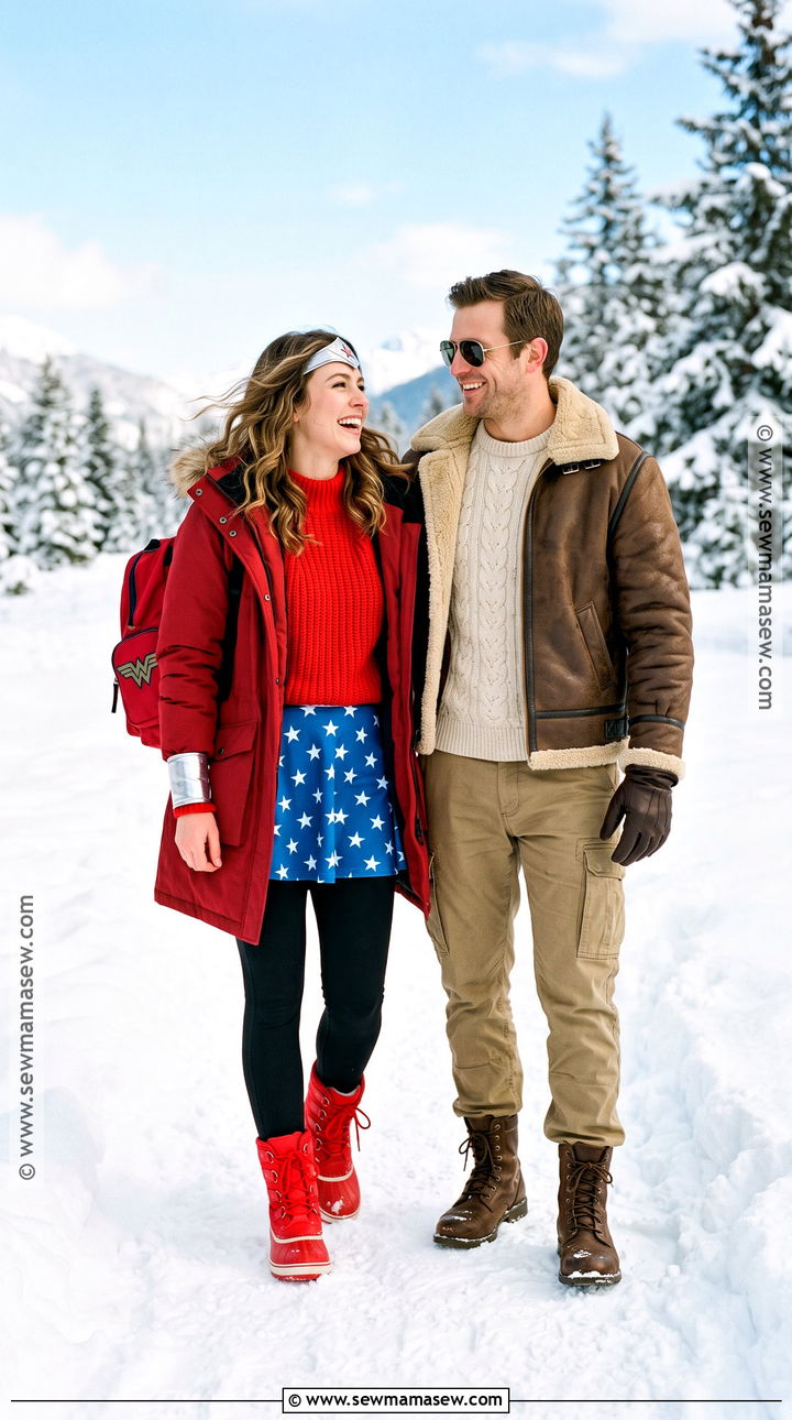 Winter Wonder Woman Couple Costume - 30 wonder woman couple costume ideas