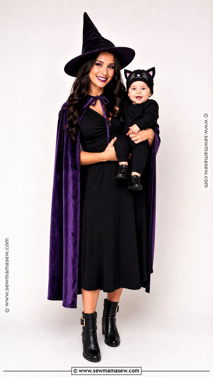 Witch And Baby Black Cat Costume - 30 mom and baby costumes