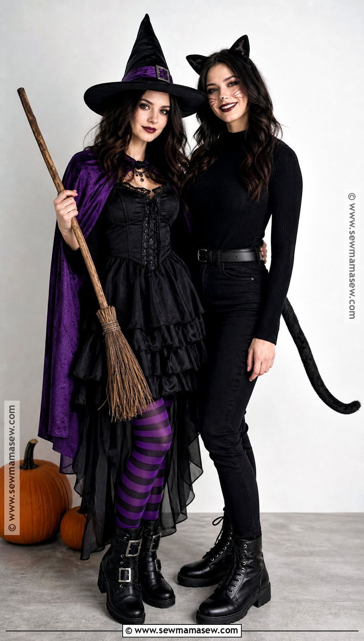 Witch And Black Cat Costume - 30 halloween costume ideas for duos