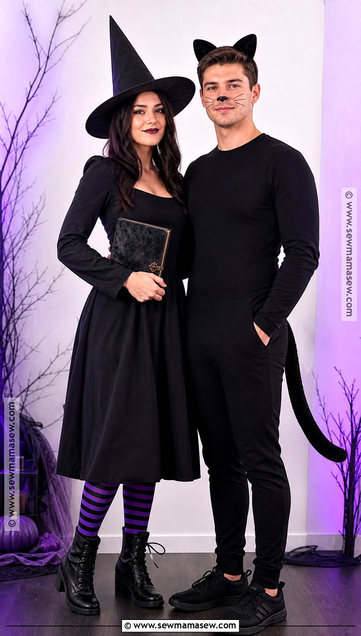 Witch And Black Cat Costume - 40 halloween costumes for 2