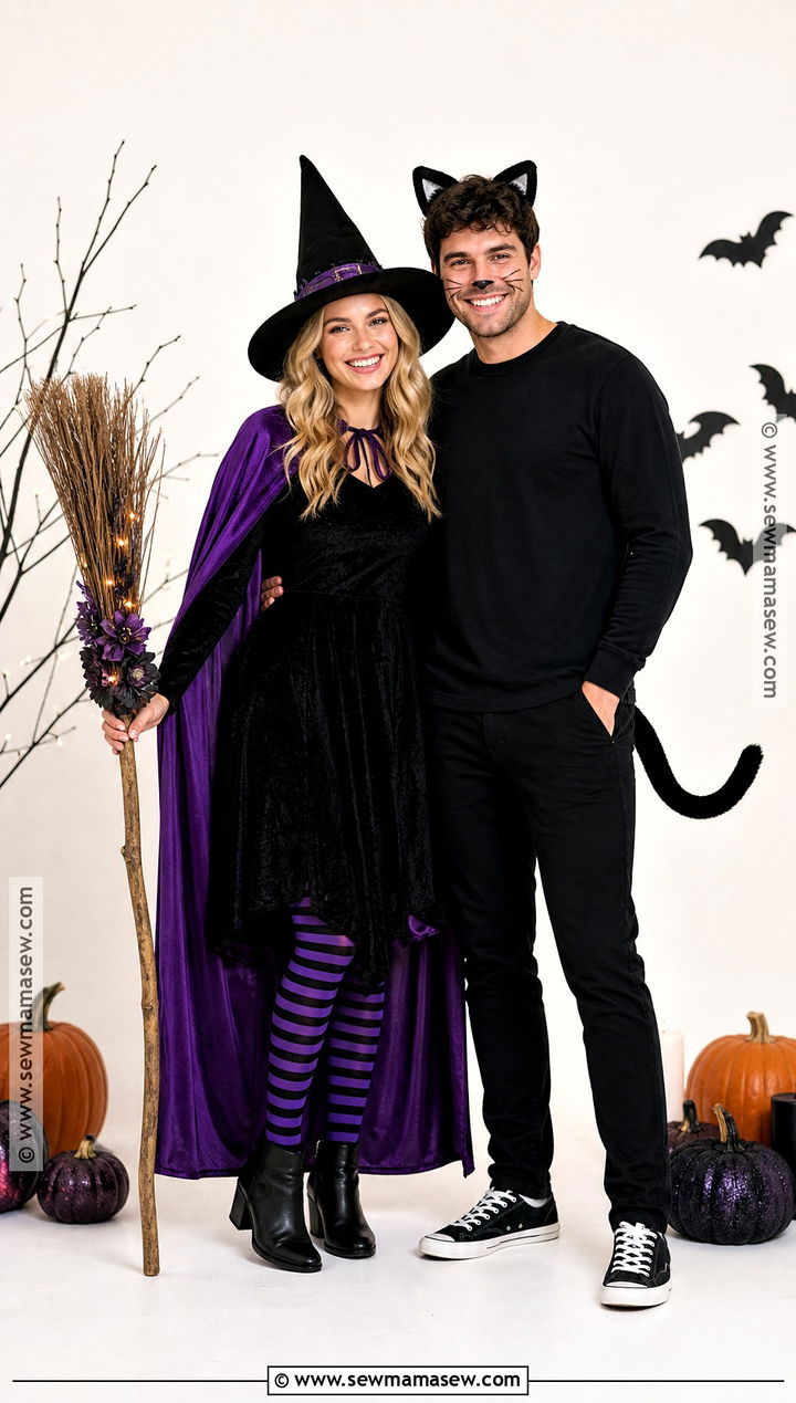 Witch And Black Cat Costume - 40 last minute couples costumes