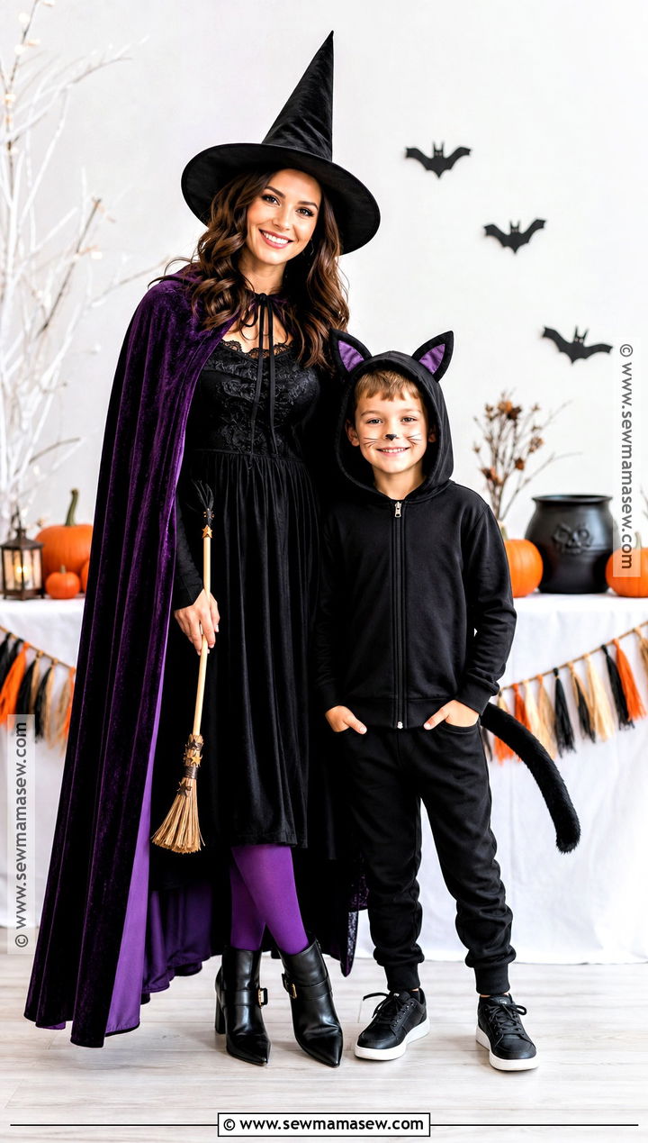 Witch And Black Cat Costume - 30 mom and son costume ideas