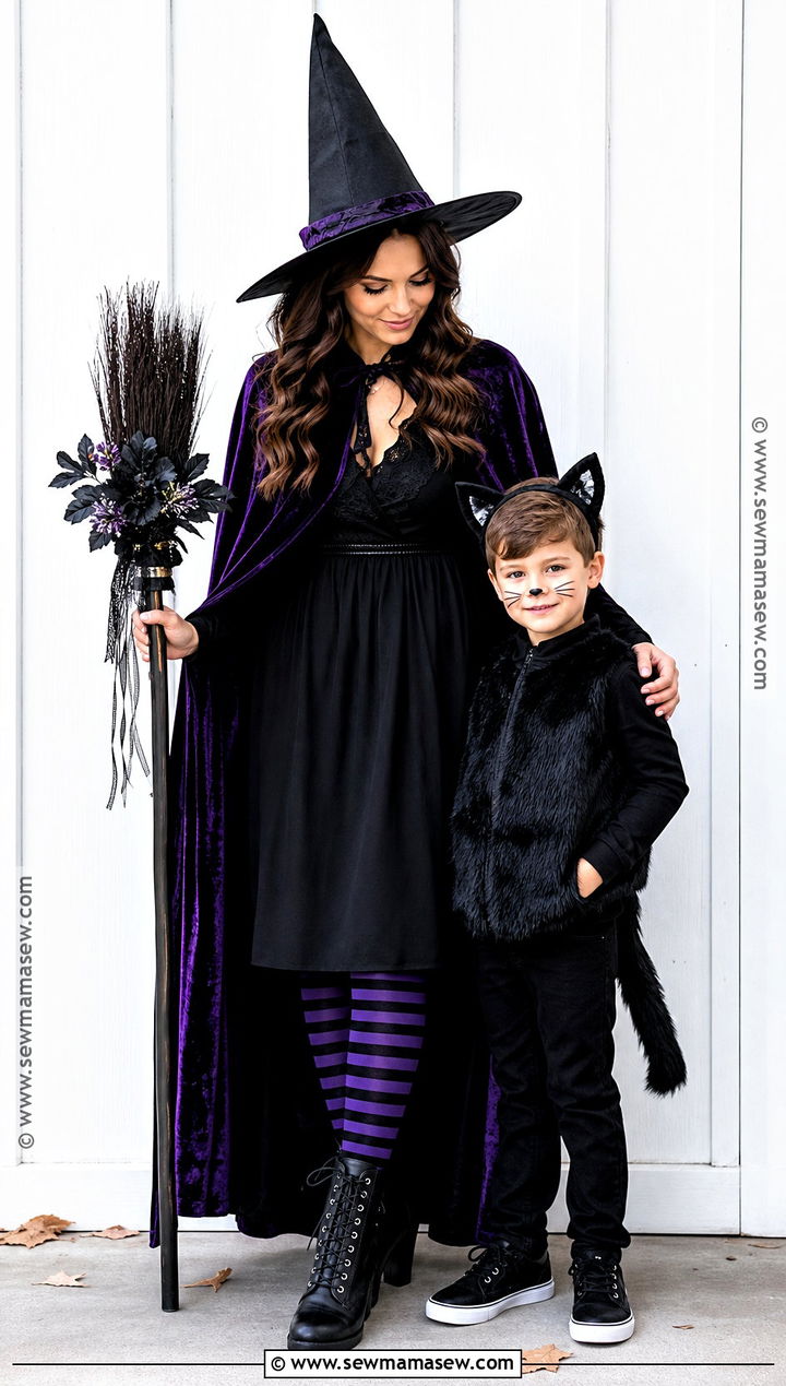 Witch And Black Cat Costume - 30 mother son halloween costumes