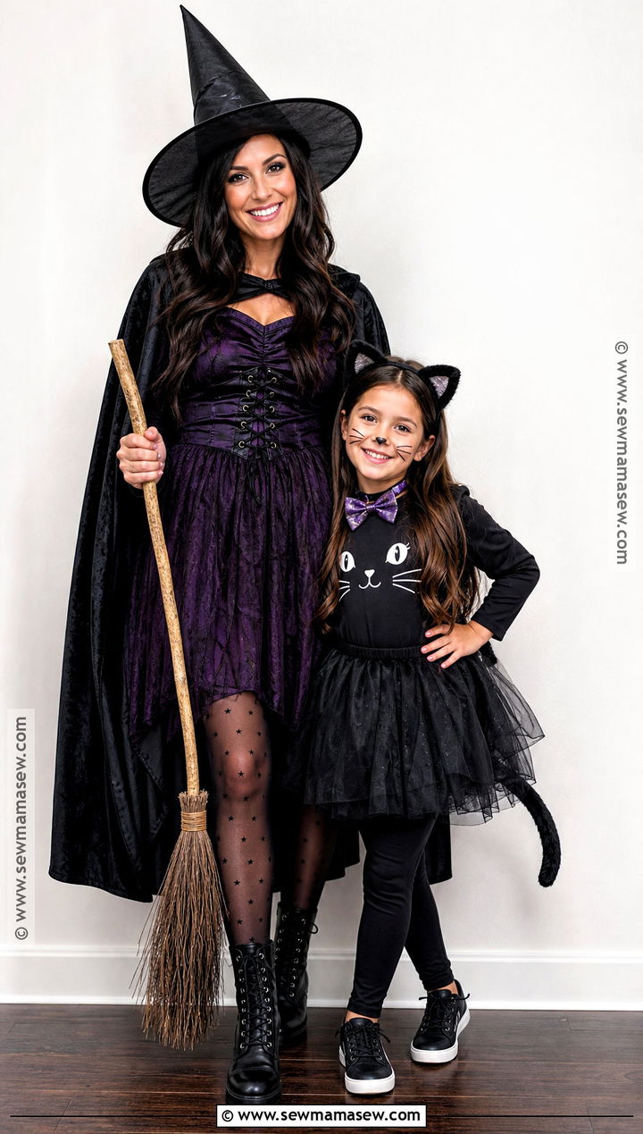 Witch And Black Cat Costumes - 30 mom and daughter costumes