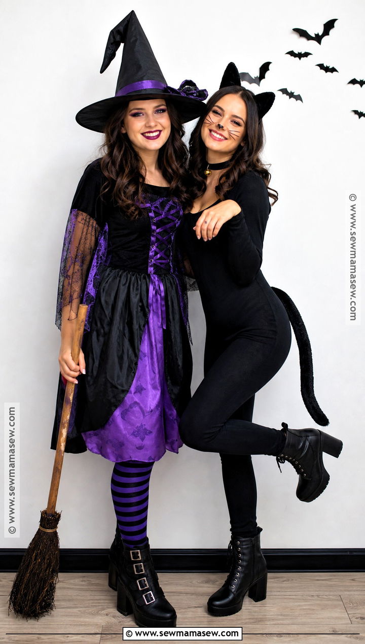 Witch And Black Cat Costumes - 30 halloween costumes for two for best friends