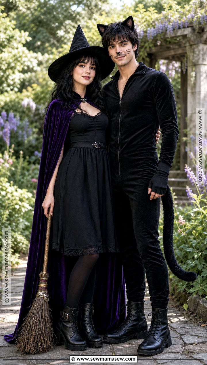 Witch And Black Cat Couple Outfit - 30 Couples Halloween Outfits