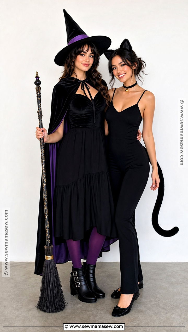 Witch And Black Cat Duo Costume - 35 girl duo costumes