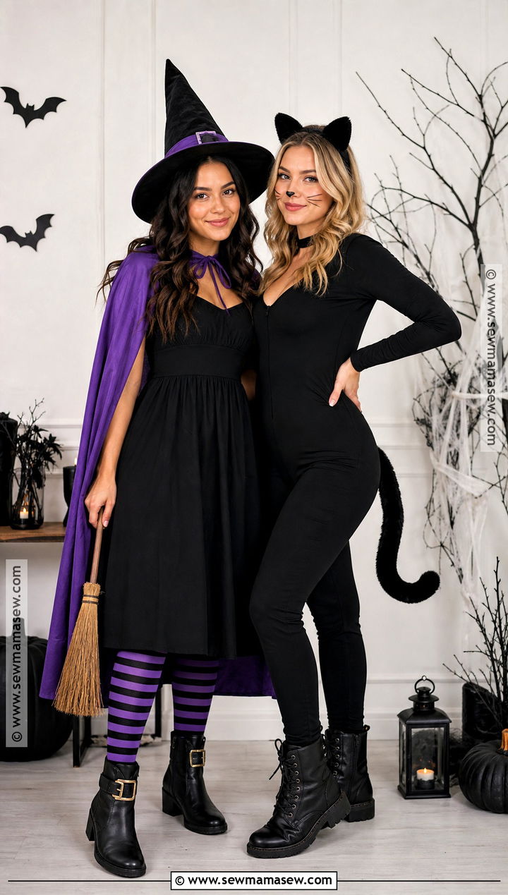 Witch And Black Cat Duo Costume - 35 halloween costume ideas duo
