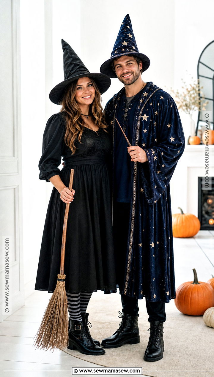 Witch And Wizard Couple Costume - 50 couple halloween costumes