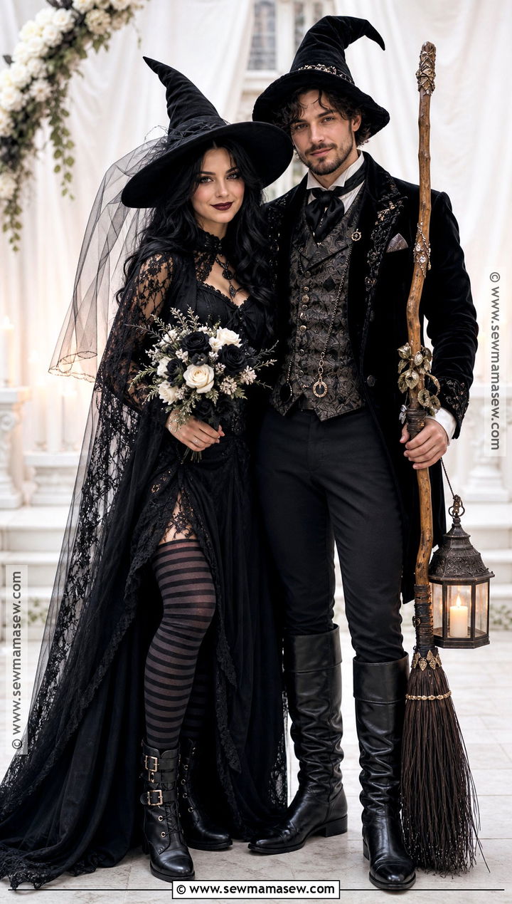 Witch Bride And Wizard Groom Costume - 30 bride and groom halloween costumes