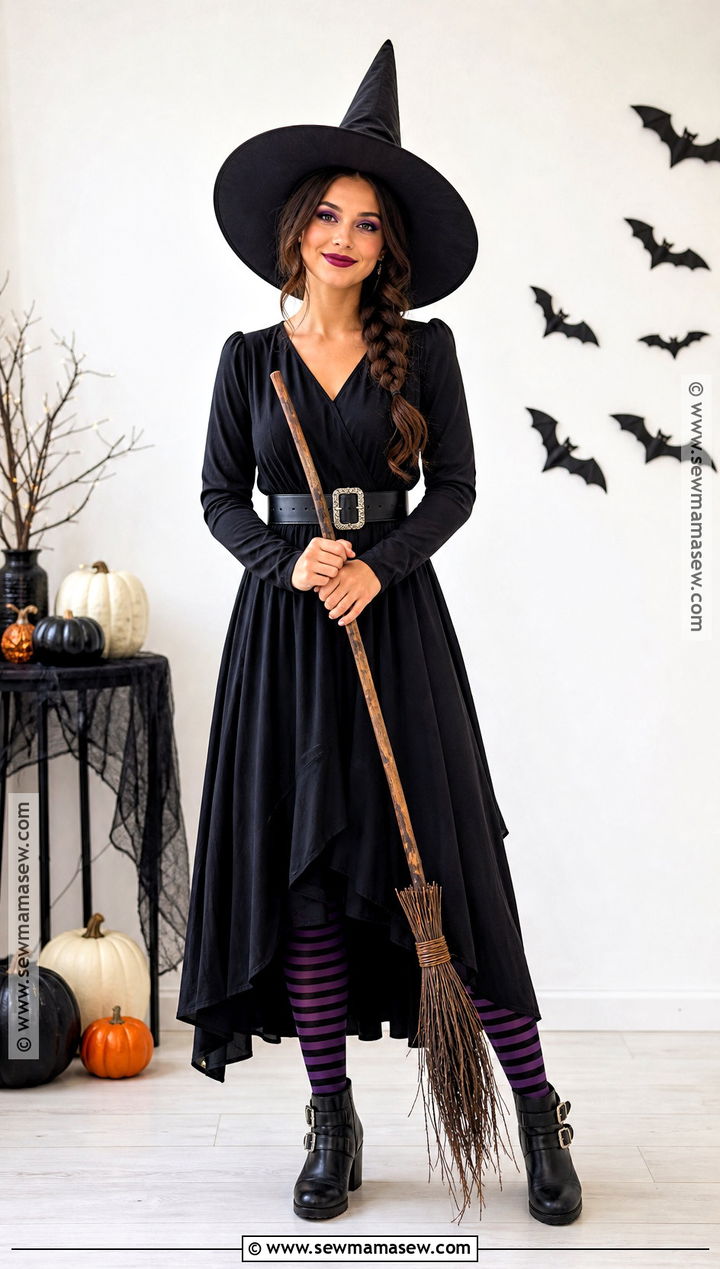 Witch Costume With Black Dress - 30 Simple Costumes For Women Last Minute