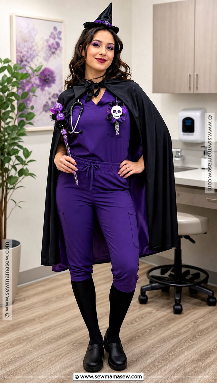 Witch Doctor Costume With Purple Scrubs - 30 scrubs halloween costume ideas