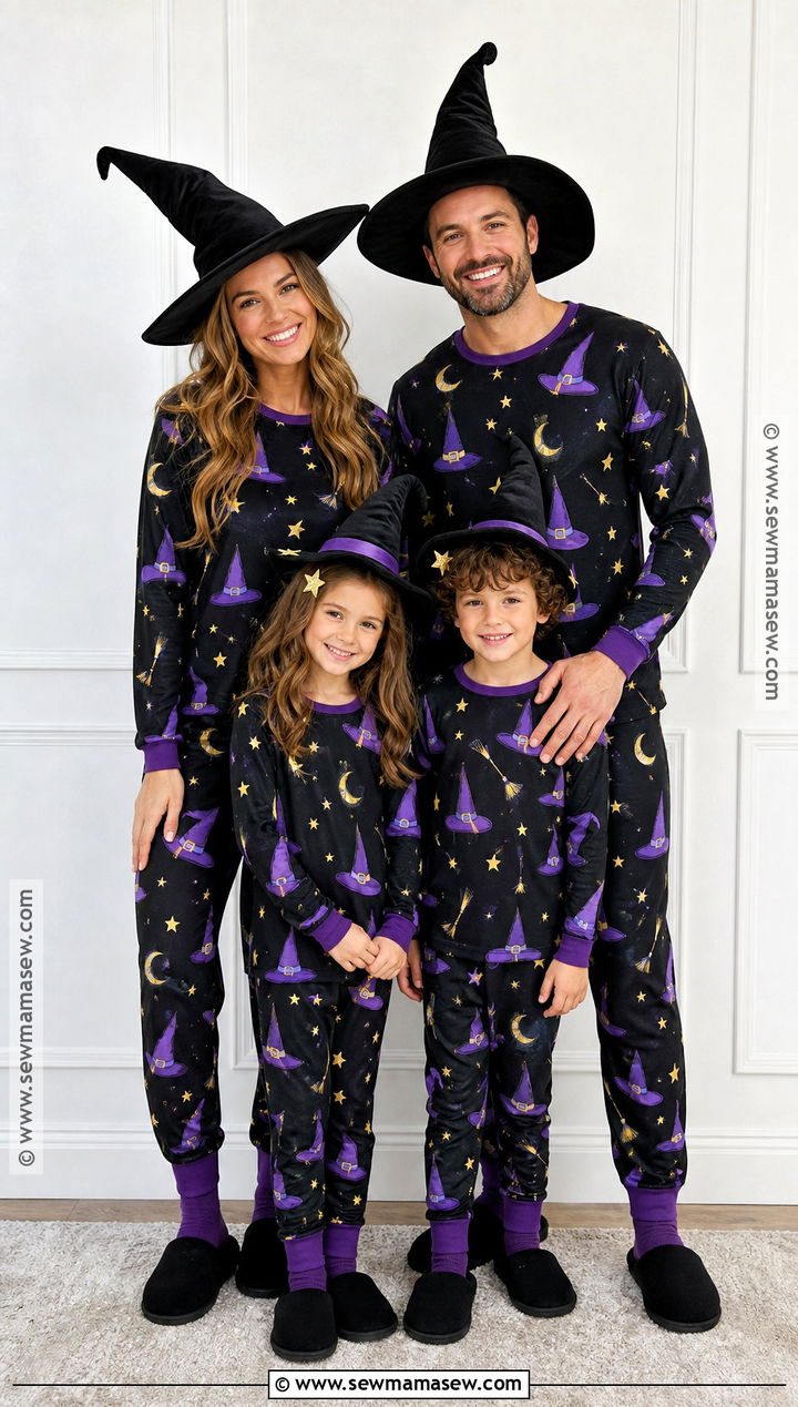 Witch Hat Matching Family Halloween Pajamas - 30 matching halloween pajamas