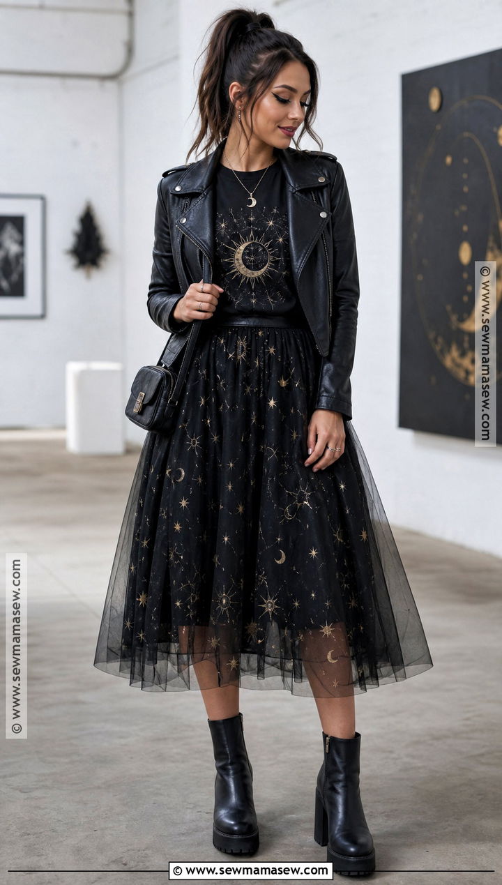 Witch Outfit With Graphic Tee And Tulle Skirt - 50 witch outfit ideas