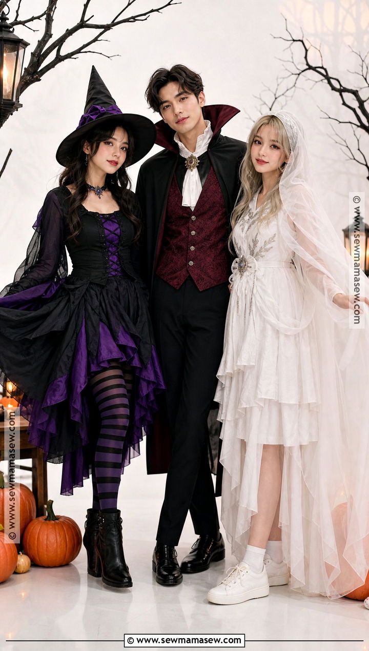 Witch Vampire And Ghost Costume - 45 3 person halloween costume ideas