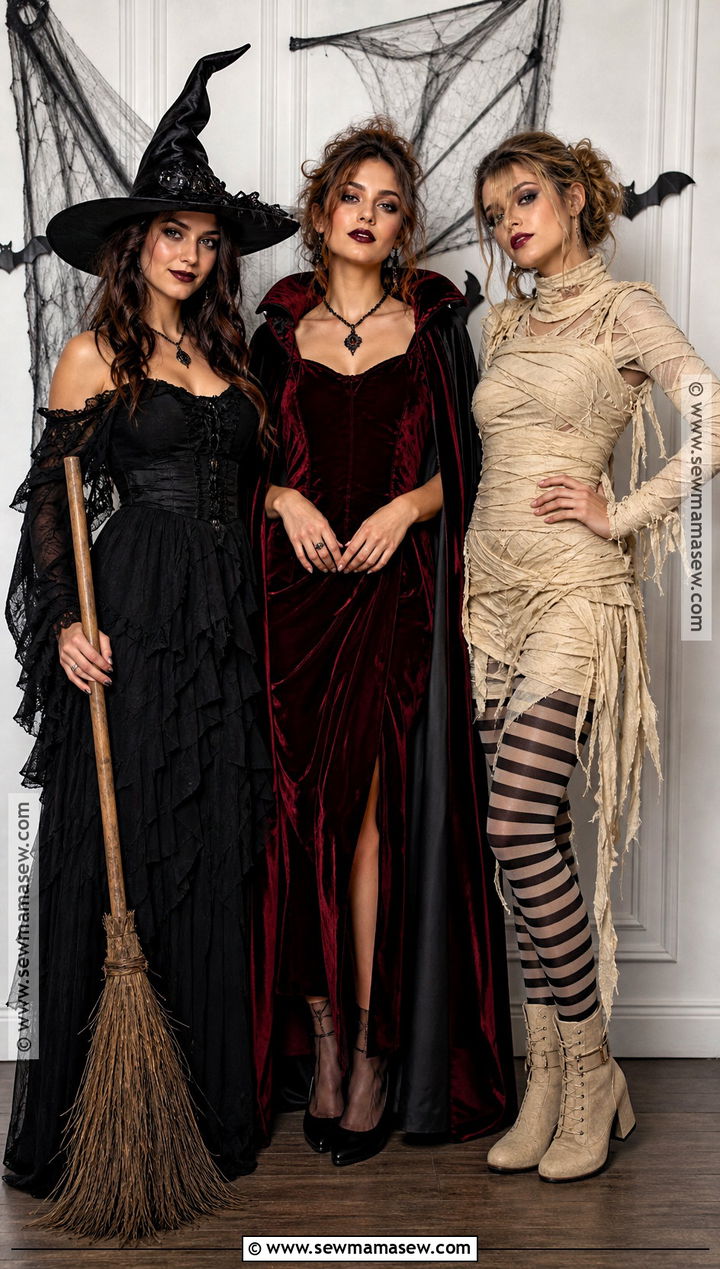 Witch Vampire And Mummy Trio Costume - 35 Trio Halloween Costumes for Women