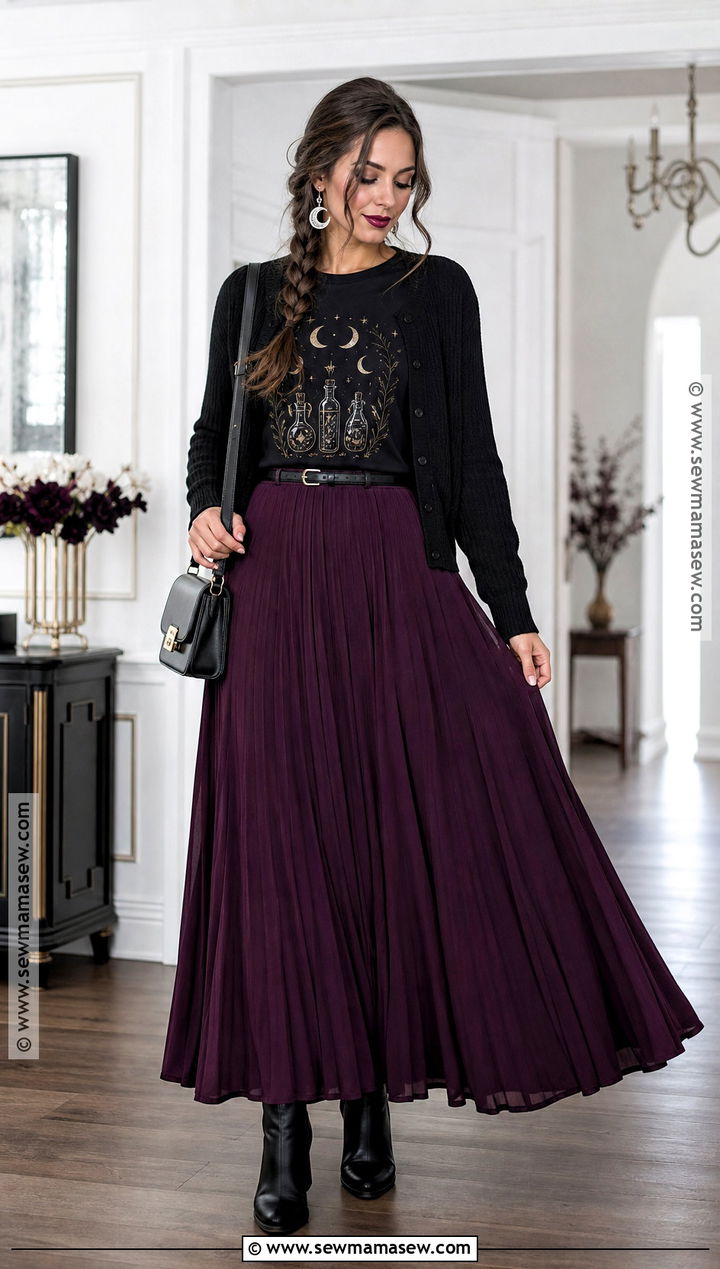 Witchy Halloween T Shirt With Maxi Skirt - 30 halloween tshirt ideas