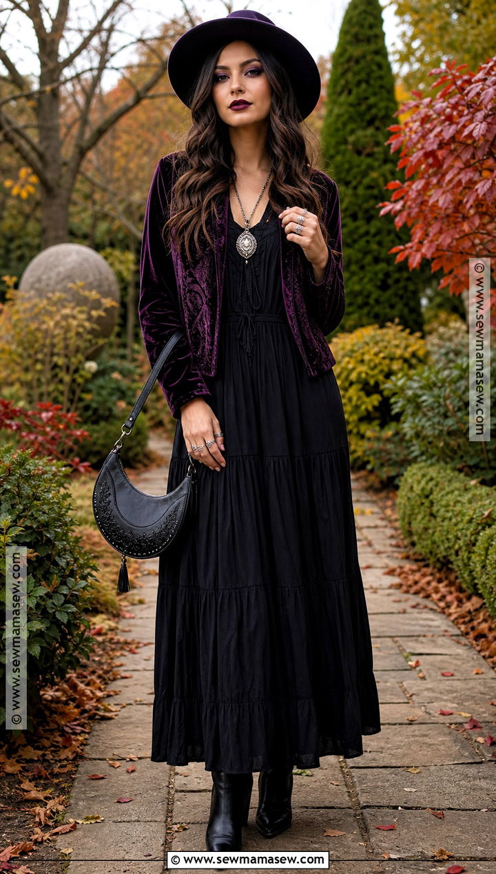 Witchy Maxi Dress Halloween Outfit - 30 Fun Halloween Outfits