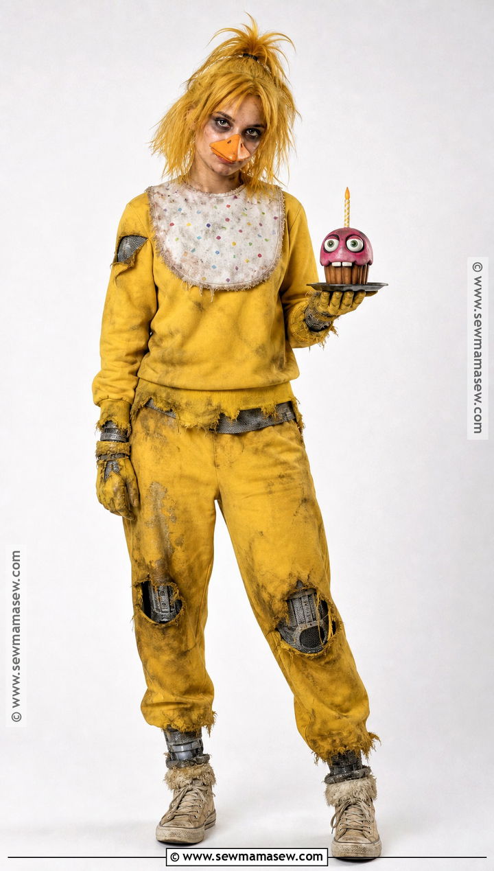Withered Chica Costume With Distressed Layers - 30 Chica Halloween Costume Ideas