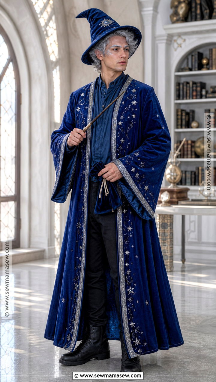 Wizard Costume With Blue Robe - 35 simple halloween costumes for men