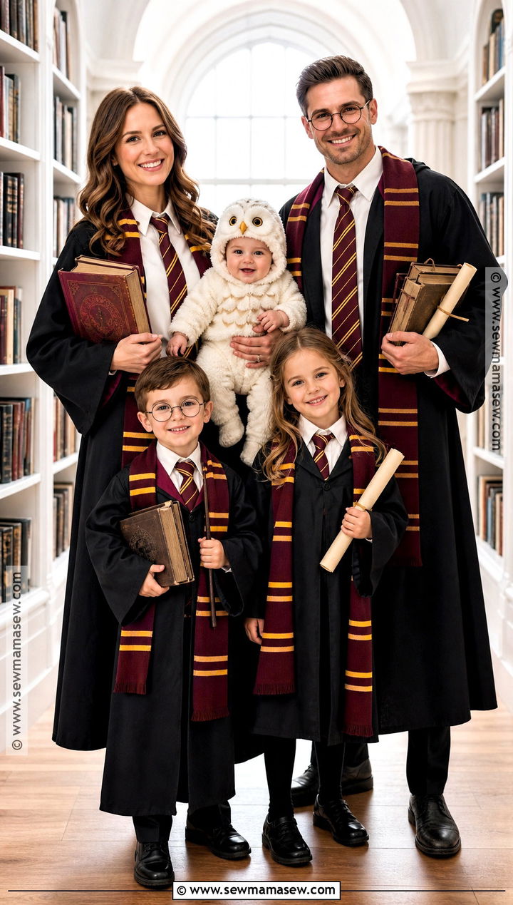 Wizard School Family Costume With Baby Owl - 40 family costumes with for babies