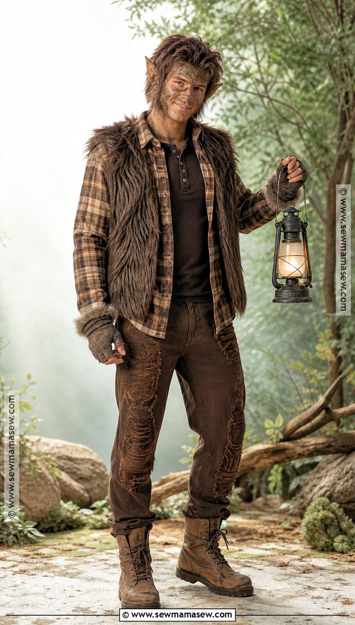 Wolf Man Costume With Plaid Shirt - 30 scary movie costumes