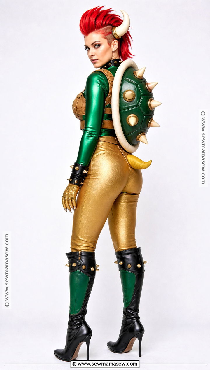 Womens Bowser Cosplay With Green Bodysuit - 30 bowser cosplay ideas