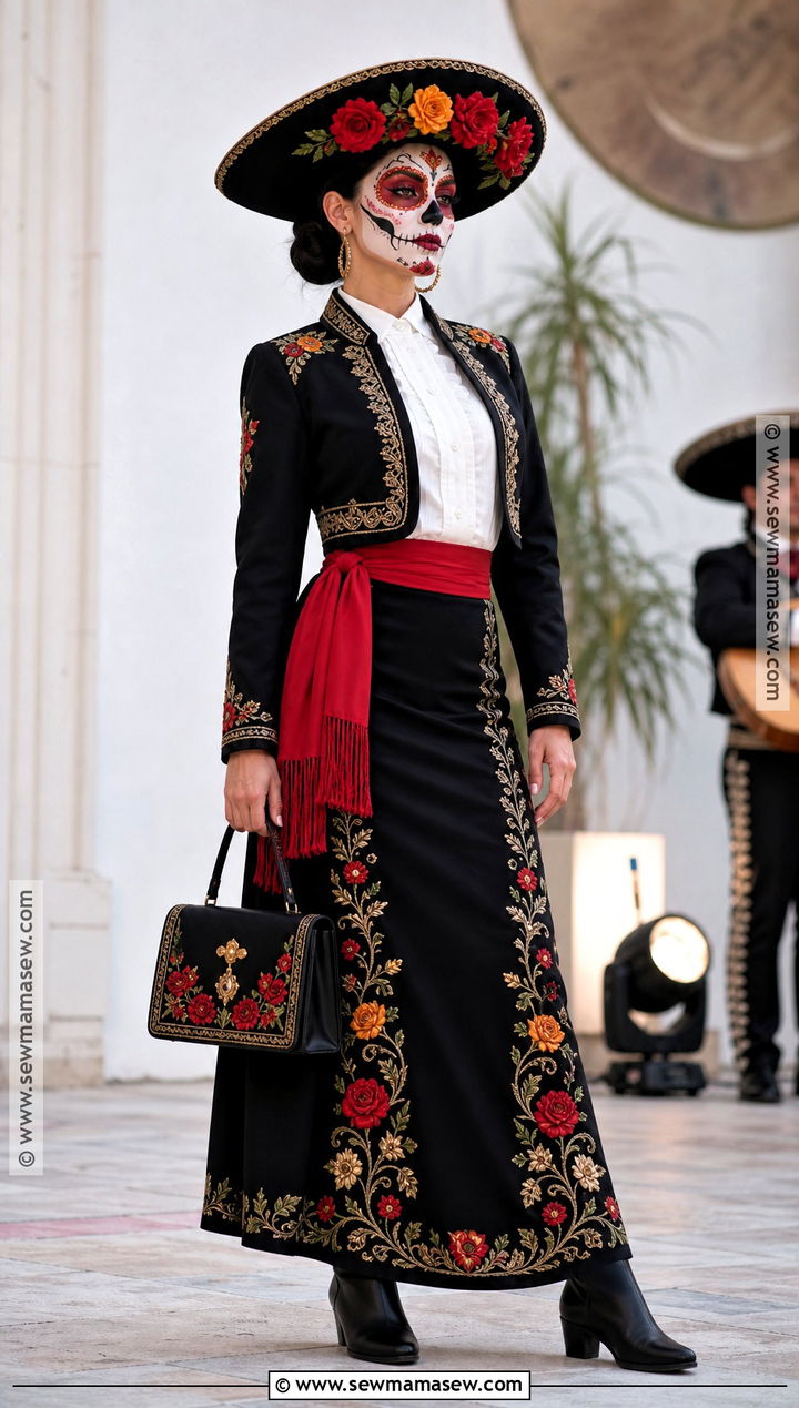 Womens Mariachi Inspired Catrina Outfit - 35 day of the dead outfit ideas