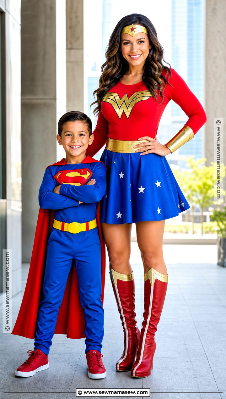 Wonder Woman And Superman Costume - 30 mother son halloween costumes