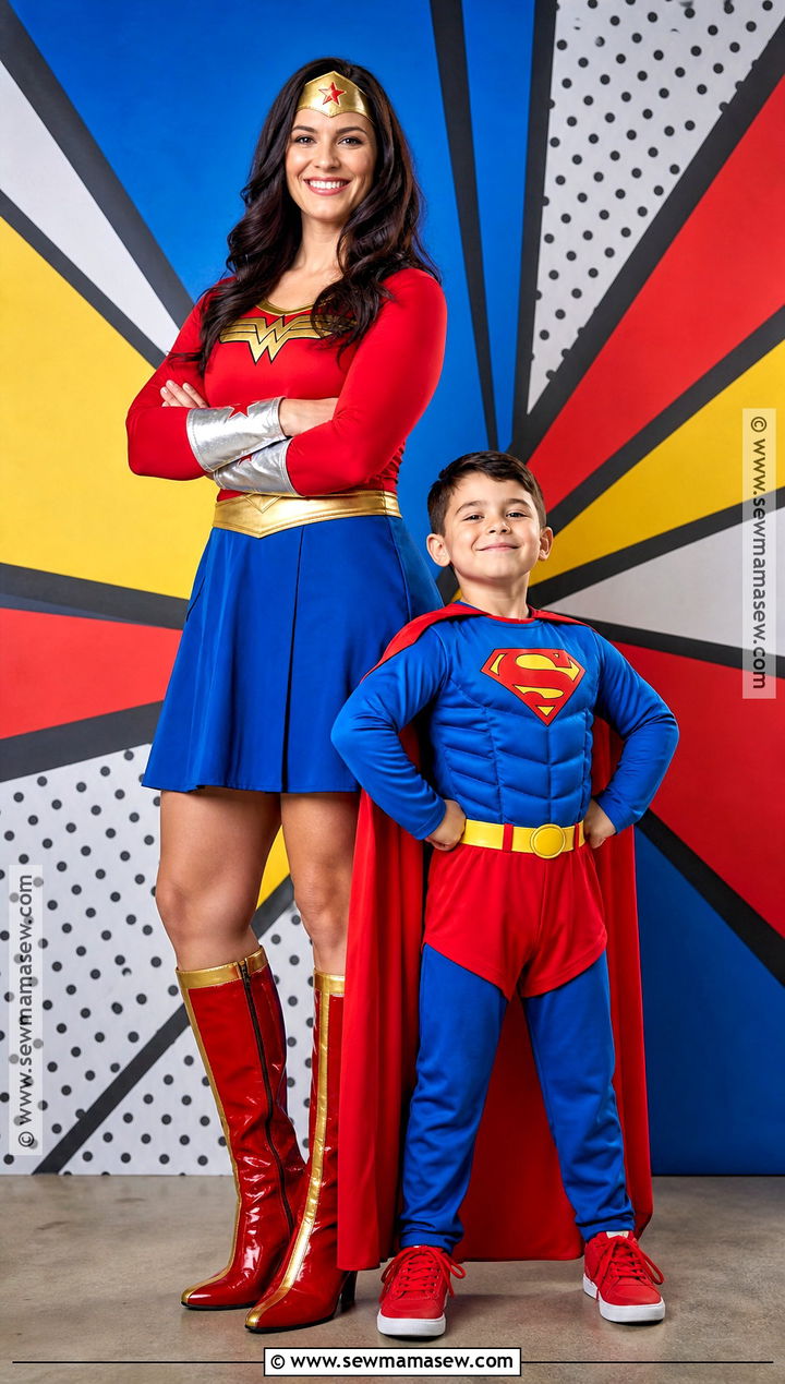 Wonder Woman And Superman Costume - 30 mommy and son halloween costumes