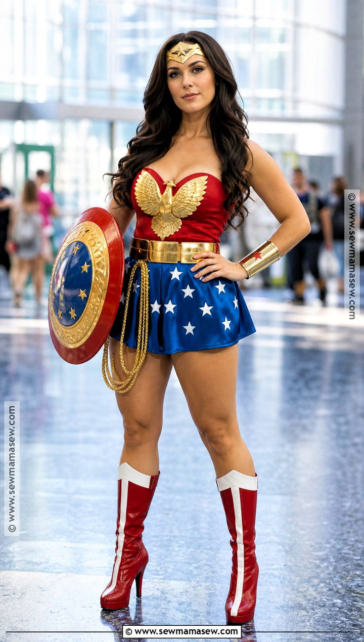 Wonder Woman Cosplay With Red And Blue Armor - 40 female cosplay ideas