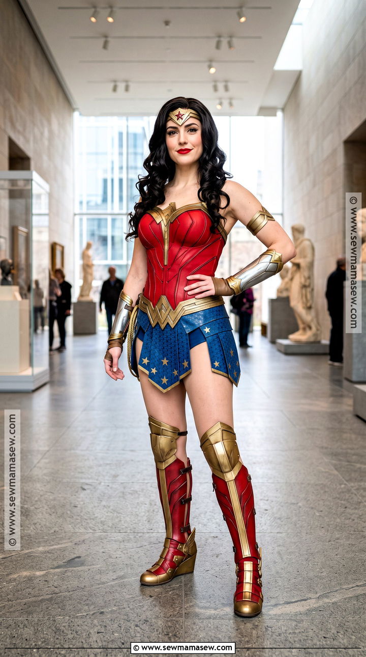 Wonder Woman Cosplay With Red And Blue Armor - 30 cosplay female ideas