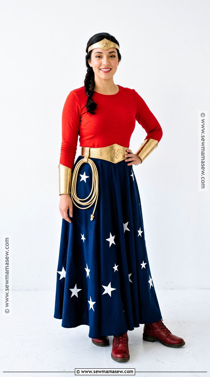 Wonder Woman Costume With Blue Maxi Skirt - 50 wonder woman costume ideas