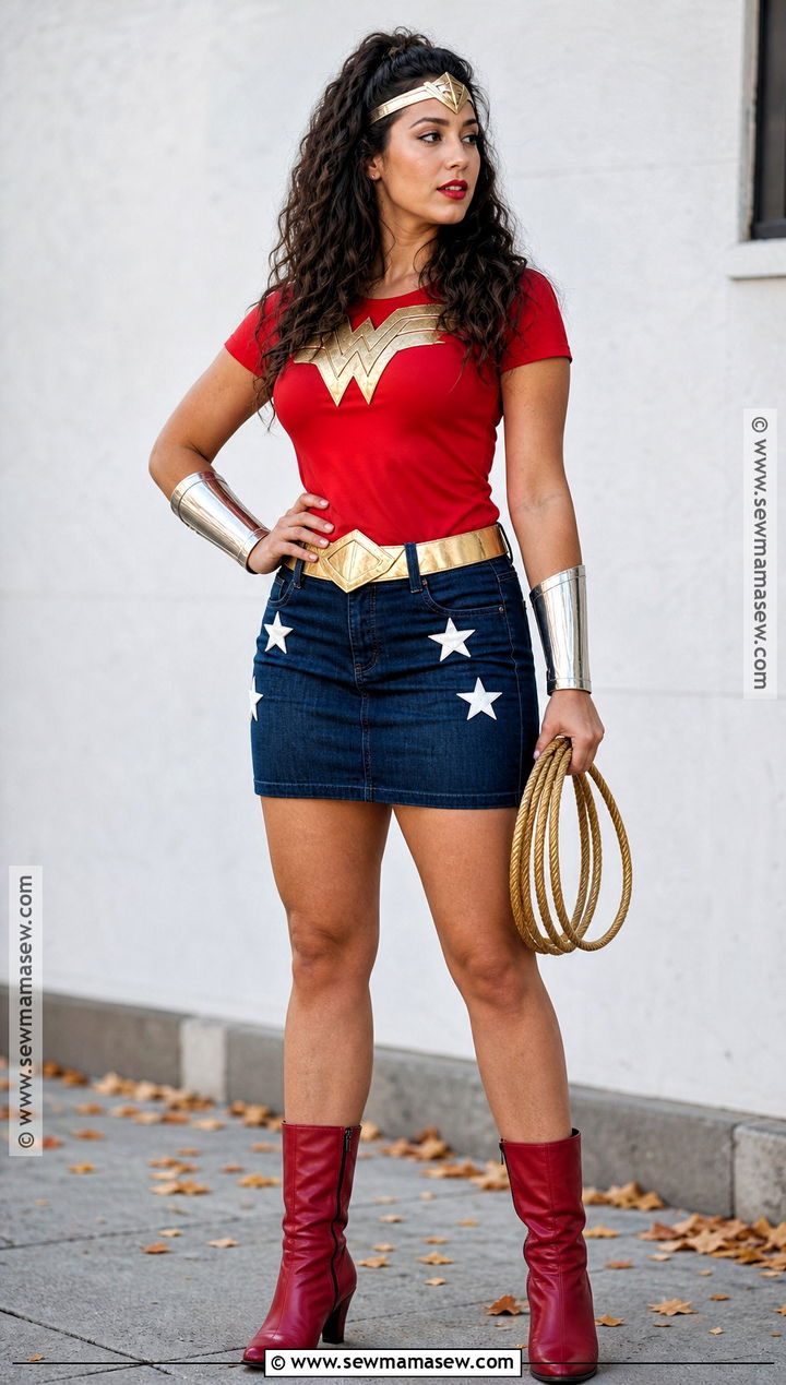 Wonder Woman Costume With Denim Skirt - 50 wonder woman costume ideas