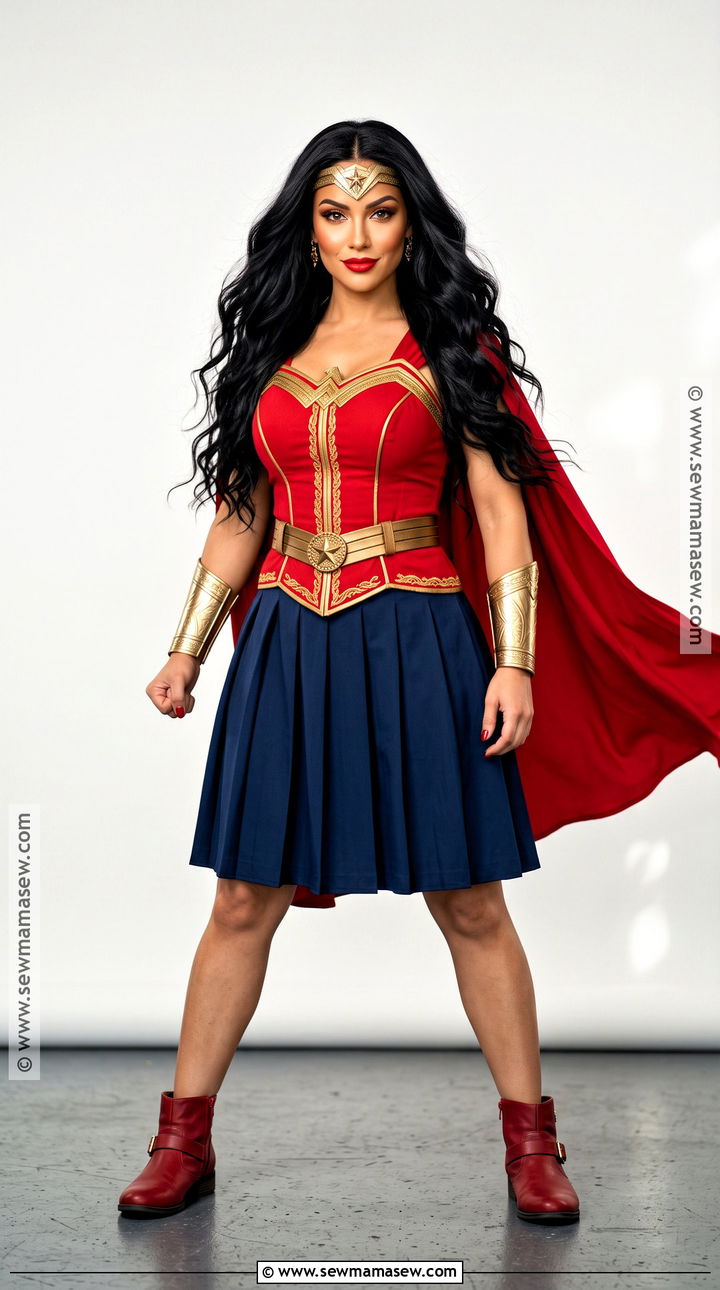 Wonder Woman Costume With Long Black Waves - 30 halloween costumes women black hair