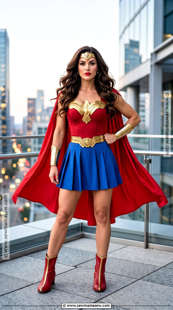 Wonder Woman Costume With Long Brown Waves - 30 halloween costumes for brown hair