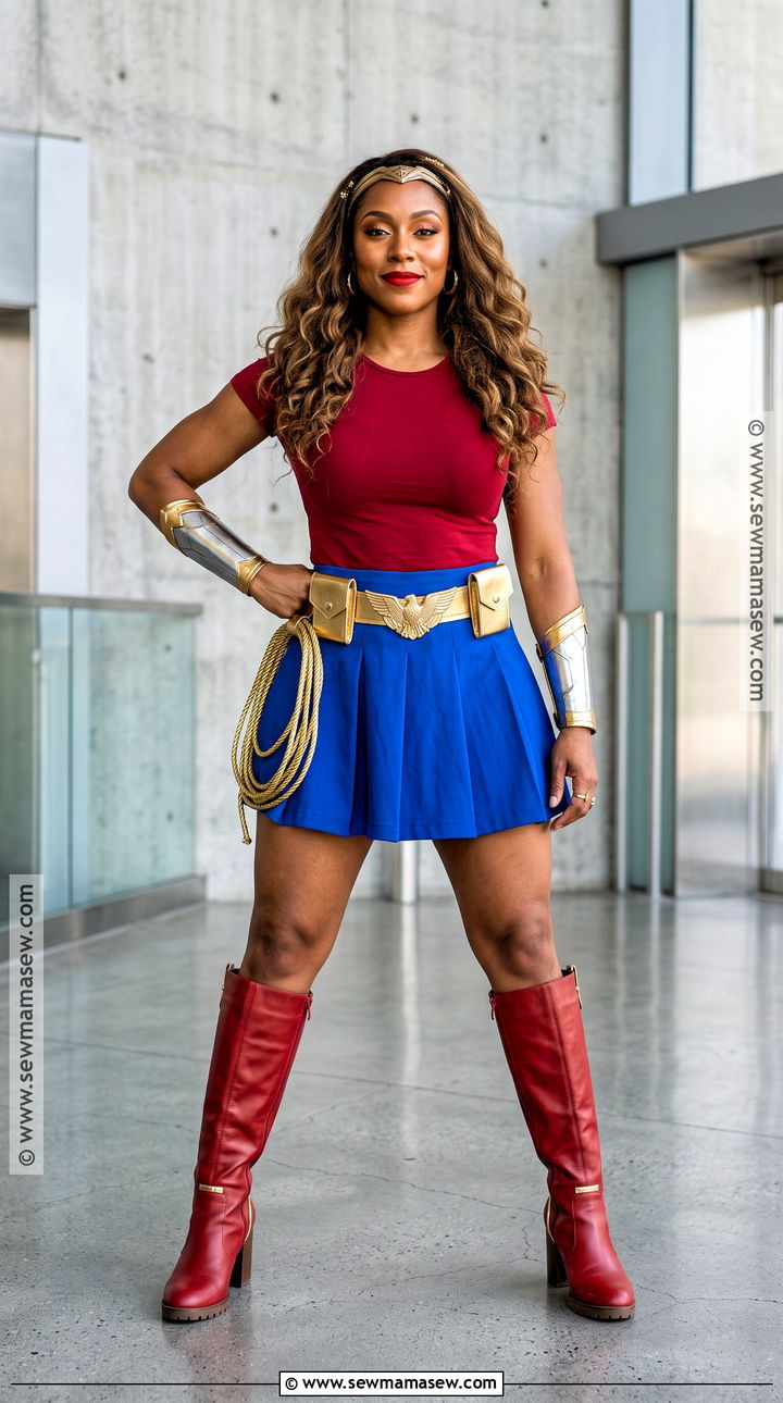 Wonder Woman Costume With Long Brown Waves - 35 halloween costumes brown hair