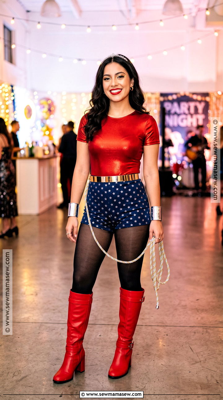 Wonder Woman Costume With Metallic Bodysuit - 50 wonder woman costume ideas